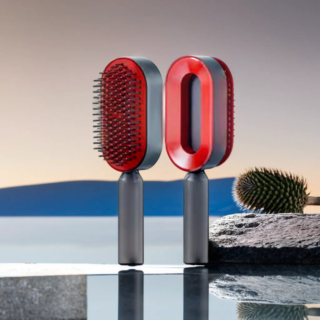 Zelfreinigende haarborstel