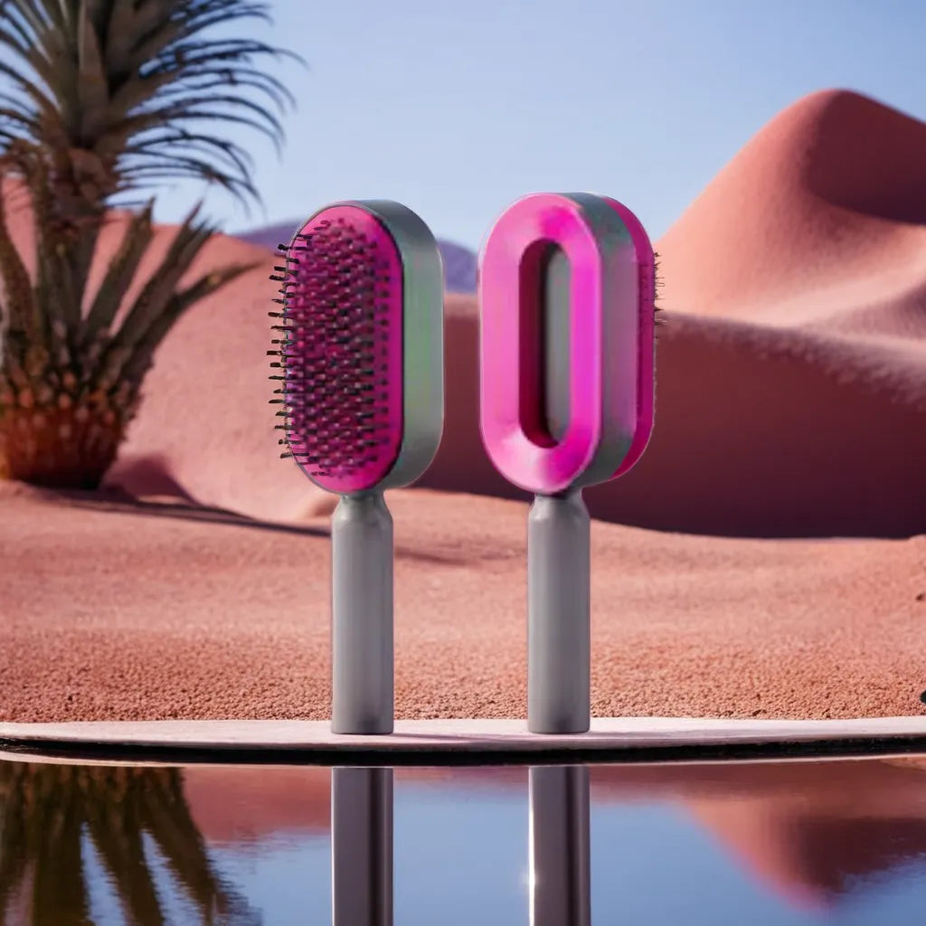 Zelfreinigende haarborstel